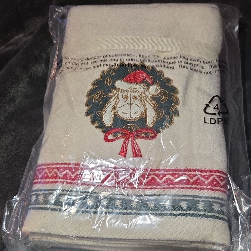Festive Eeyore And Pooh Holiday Kitchen Towel Set